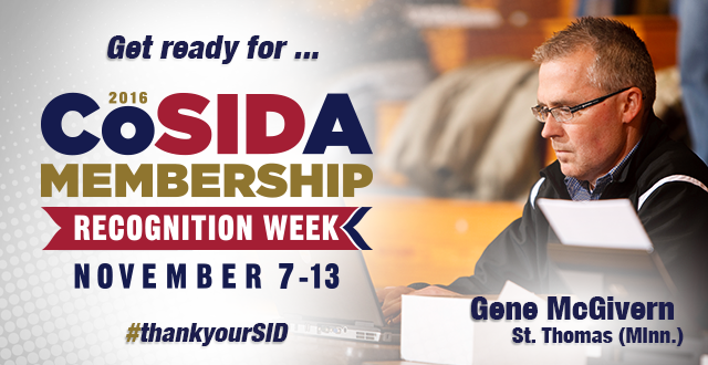Prepping for CoSIDA Recognition Week: Profile on St. Thomas SID Gene McGivern